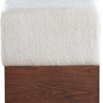 Havre Velour Fur Fabric Upholstered Ottoman