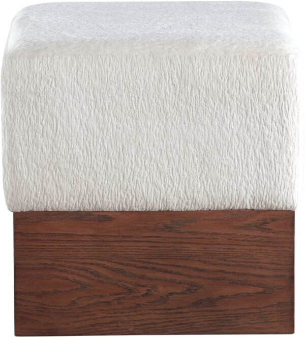 Havre Velour Fur Fabric Upholstered Ottoman