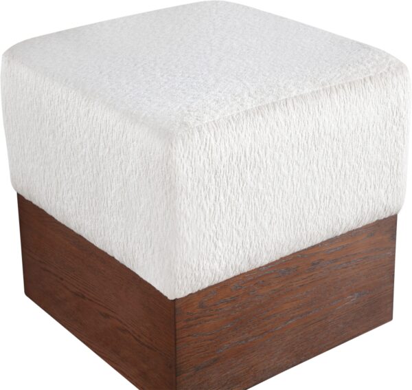 Havre Velour Fur Fabric Upholstered Ottoman