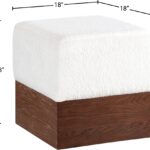 Havre Velour Fur Fabric Upholstered Ottoman