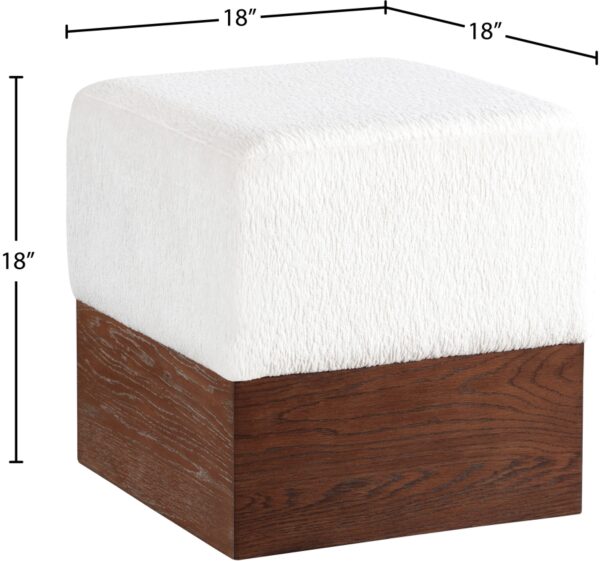 Havre Velour Fur Fabric Upholstered Ottoman