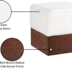 Havre Velour Fur Fabric Upholstered Ottoman