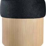 Nimes Velour Fur Fabric Upholstered Ottoman