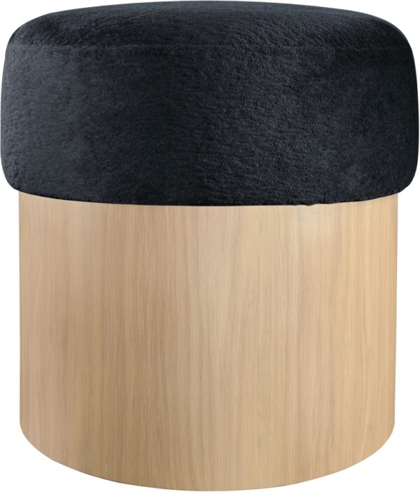 Nimes Velour Fur Fabric Upholstered Ottoman