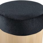 Nimes Velour Fur Fabric Upholstered Ottoman