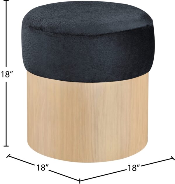 Nimes Velour Fur Fabric Upholstered Ottoman