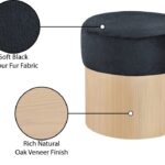 Nimes Velour Fur Fabric Upholstered Ottoman