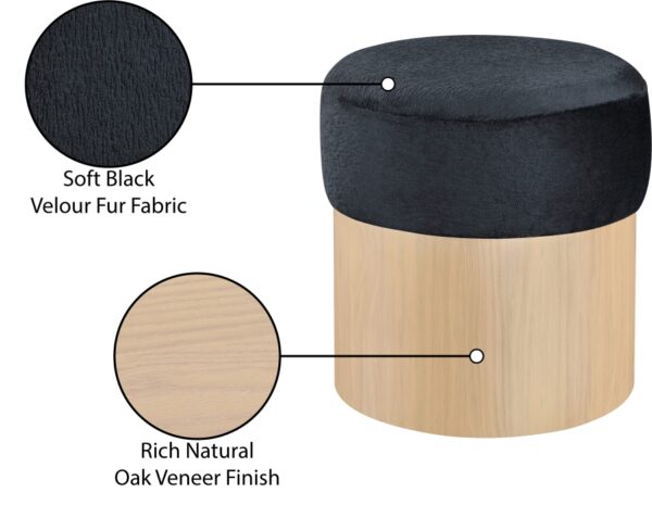 Nimes Velour Fur Fabric Upholstered Ottoman