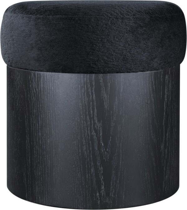 Nimes Velour Fur Fabric Upholstered Ottoman