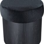 Nimes Velour Fur Fabric Upholstered Ottoman