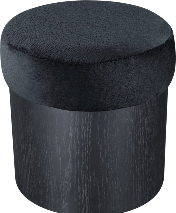 Nimes Velour Fur Fabric Upholstered Ottoman