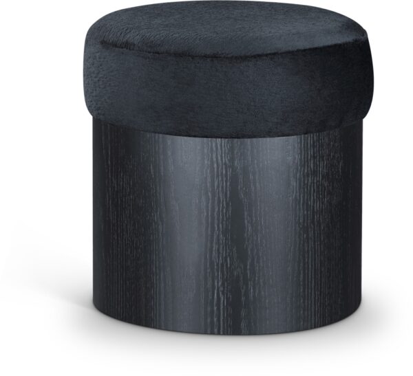 Nimes Velour Fur Fabric Upholstered Ottoman