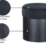 Nimes Velour Fur Fabric Upholstered Ottoman