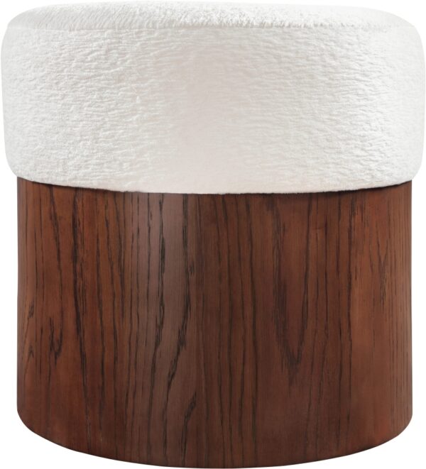 Nimes Velour Fur Fabric Upholstered Ottoman