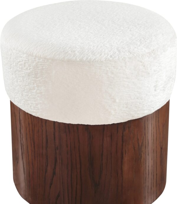 Nimes Velour Fur Fabric Upholstered Ottoman