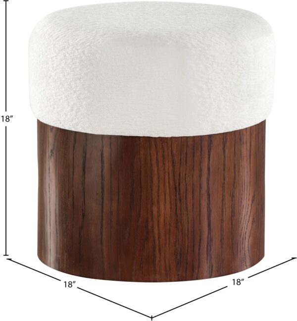 Nimes Velour Fur Fabric Upholstered Ottoman