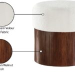 Nimes Velour Fur Fabric Upholstered Ottoman