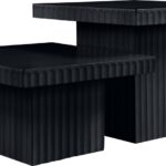 Spencer Solid Wood And Oak Veneer 2 Piece Coffee Table