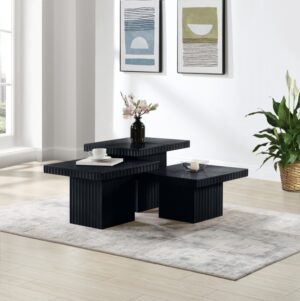 Spencer Solid Wood And Oak Veneer 3 Piece Coffee Table