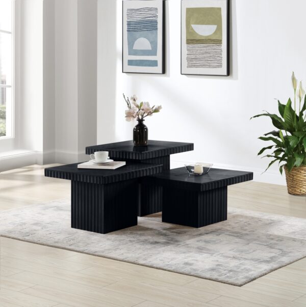 Spencer Solid Wood And Oak Veneer 3 Piece Coffee Table