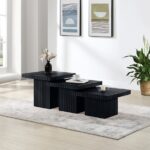 Spencer Solid Wood And Oak Veneer 3 Piece Coffee Table