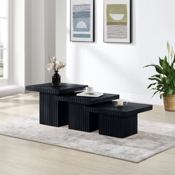 Spencer Solid Wood And Oak Veneer 3 Piece Coffee Table