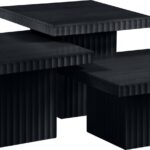 Spencer Solid Wood And Oak Veneer 3 Piece Coffee Table