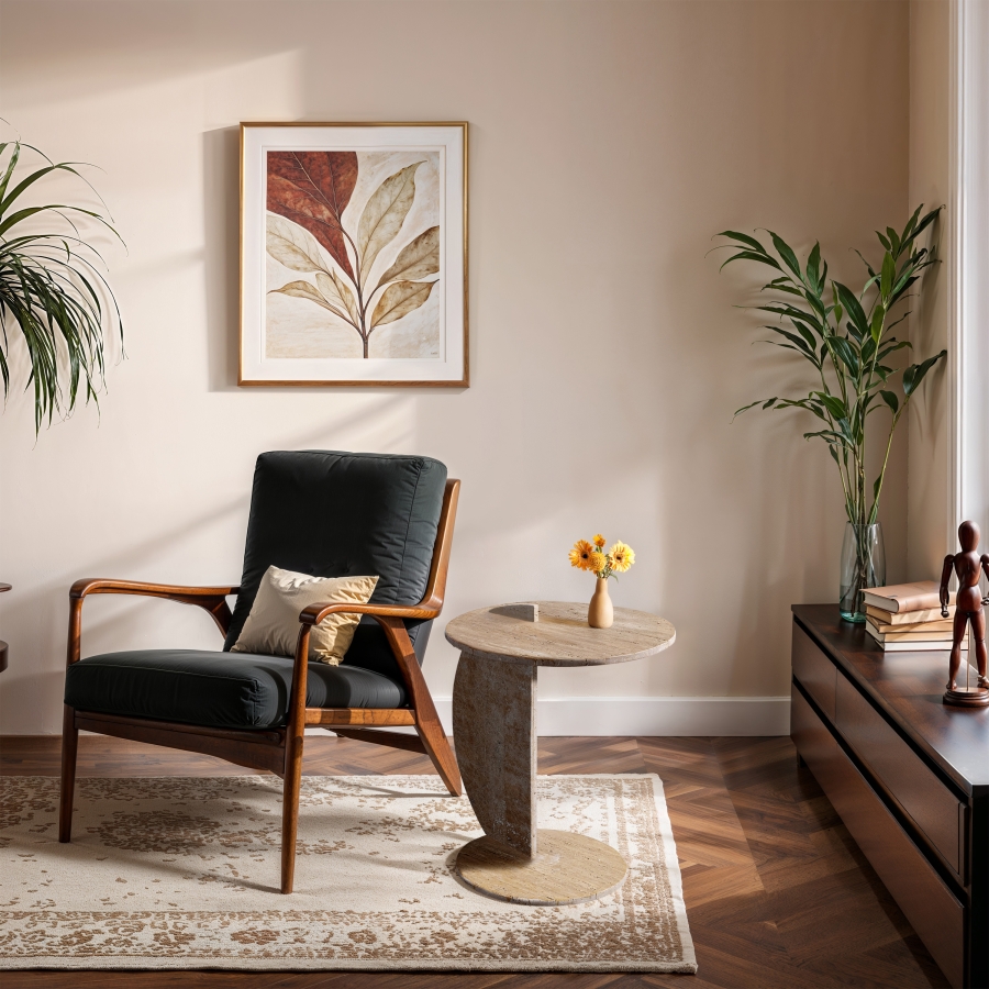 Bolzano Travertine End Table
