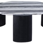 Pozzuoli Marble Top And Mango Wood Base Coffee Table