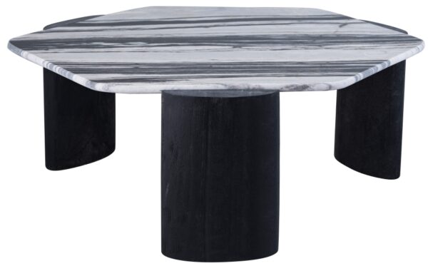 Pozzuoli Marble Top And Mango Wood Base Coffee Table