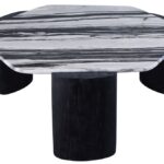 Pozzuoli Marble Top And Mango Wood Base Coffee Table