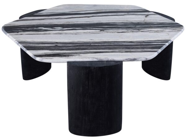 Pozzuoli Marble Top And Mango Wood Base Coffee Table