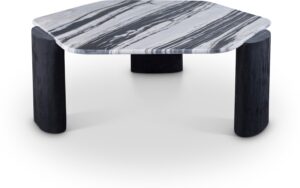Pozzuoli Marble Top And Mango Wood Base Coffee Table