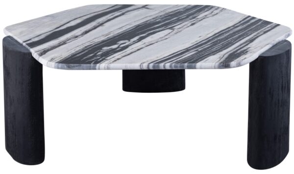 Pozzuoli Marble Top And Mango Wood Base Coffee Table