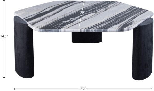 Pozzuoli Marble Top And Mango Wood Base Coffee Table