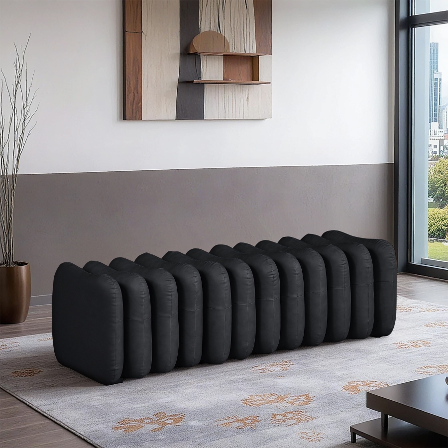 Atticus Vegan Leather Upholstered Bench