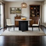 Corvina 46.5" Travertine Sintered Stone Top And Oak Veneer Base Dining Table