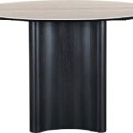 Corvina 46.5" Travertine Sintered Stone Top And Oak Veneer Base Dining Table