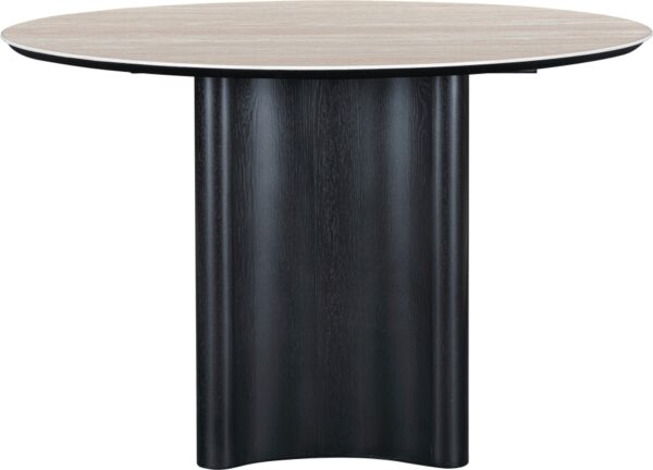Corvina 46.5" Travertine Sintered Stone Top And Oak Veneer Base Dining Table