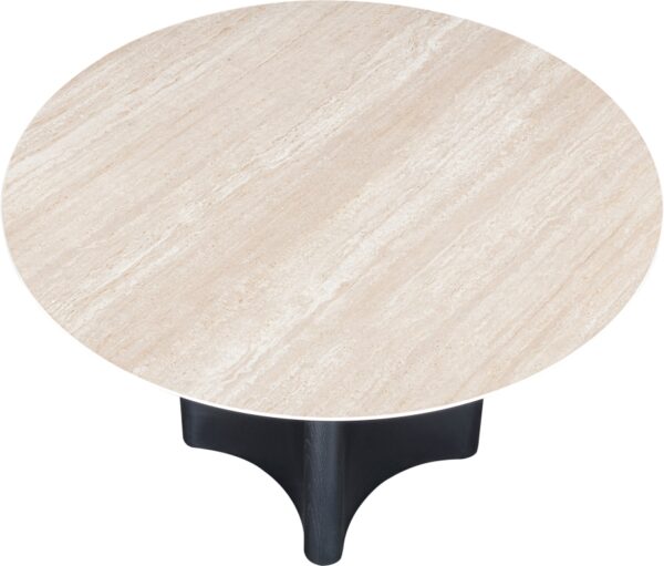 Corvina 46.5" Travertine Sintered Stone Top And Oak Veneer Base Dining Table