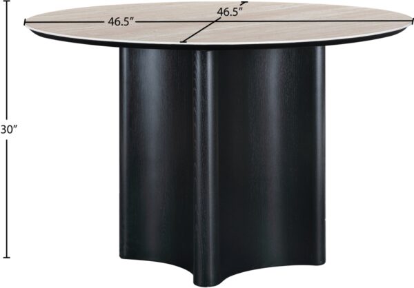 Corvina 46.5" Travertine Sintered Stone Top And Oak Veneer Base Dining Table