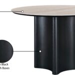 Corvina 46.5" Travertine Sintered Stone Top And Oak Veneer Base Dining Table