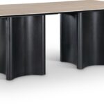 Corvina 78" Travertine Sintered Stone Top And Oak Veneer Base Dining Table