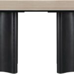 Corvina 78" Travertine Sintered Stone Top And Oak Veneer Base Dining Table