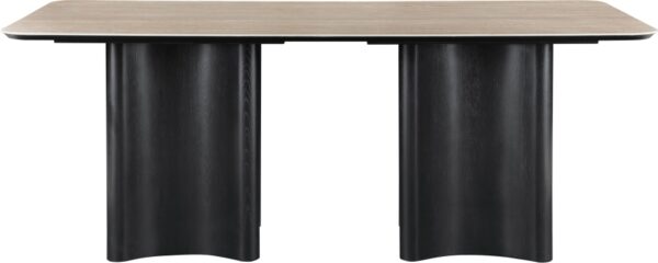 Corvina 78" Travertine Sintered Stone Top And Oak Veneer Base Dining Table