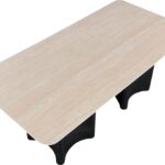 Corvina 78" Travertine Sintered Stone Top And Oak Veneer Base Dining Table