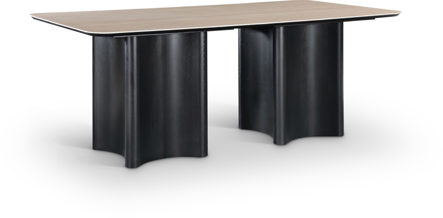 Corvina 78" Travertine Sintered Stone Top And Oak Veneer Base Dining Table