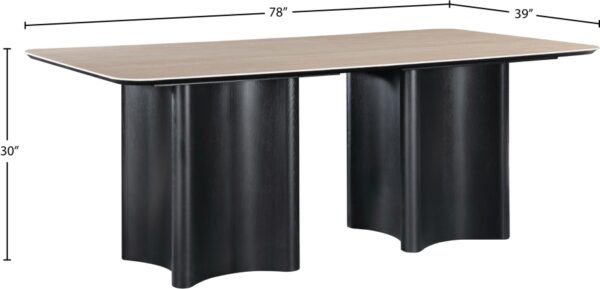 Corvina 78" Travertine Sintered Stone Top And Oak Veneer Base Dining Table