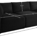 Shaggy 109" Corduroy Performance Fabric Upholstered Upholstered Modular Sofa