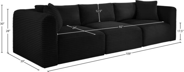 Shaggy 109" Corduroy Performance Fabric Upholstered Upholstered Modular Sofa